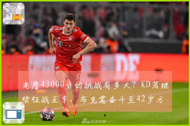 老詹43000分的挑战有多大？KD若继续征战五季，布克需奋斗至42岁方有机会。